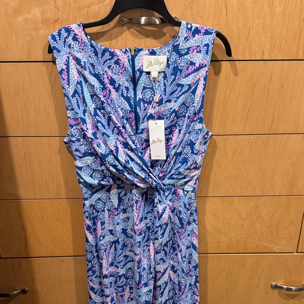 Lilly Pulitzer Vibrant Blue and Pink Maxi Dress